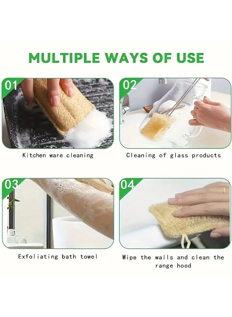 يوكانبي 3 قطع إسفنجة لوفا للتقشير عالية الجودة - مكعبات تنظيف الجسم اللطيفة للاستحمام والحمام، يمكن استخدامها أيضًا في المطبخ والحمام - Image 5