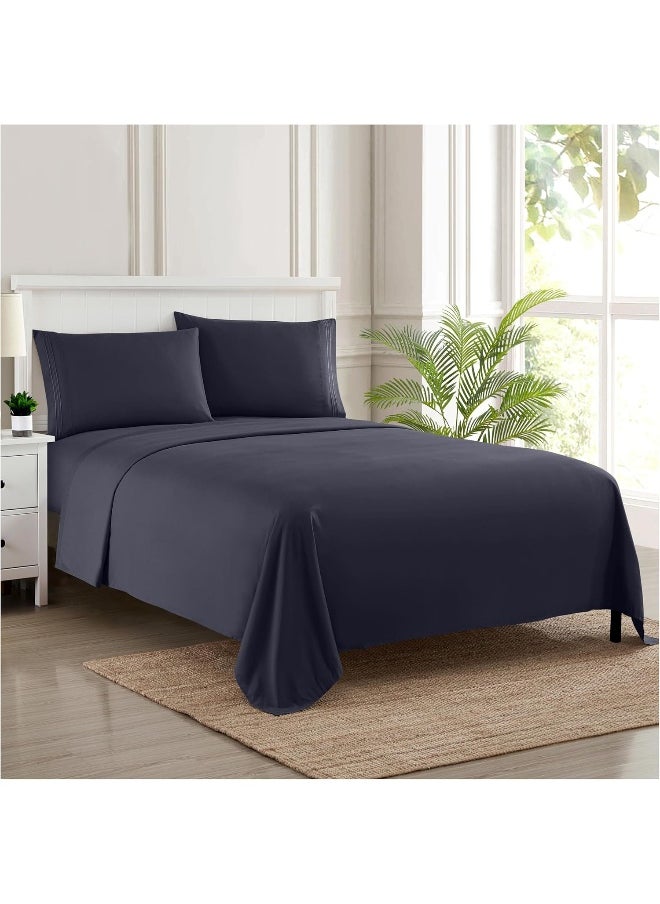 Sweet Home Collection Sweet Home Collection 1800 Thread Count Set – Soft Egyptian Quality Brushed Microfiber – Luxury Bedding Set with Flat, Fitted, 2 Pillow Cases  - Image 1
