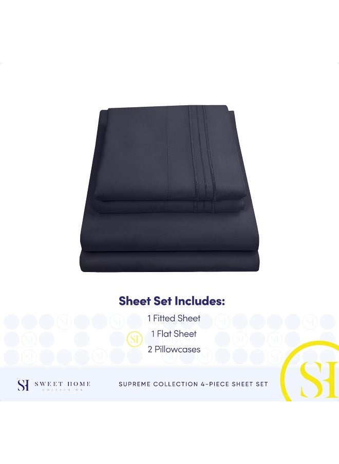 Sweet Home Collection Sweet Home Collection 1800 Thread Count Set – Soft Egyptian Quality Brushed Microfiber – Luxury Bedding Set with Flat, Fitted, 2 Pillow Cases  - Image 4