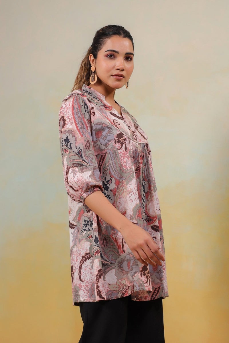 Label Flavia تونيك مطبوع بألوان متعددة للنساء - Image 3