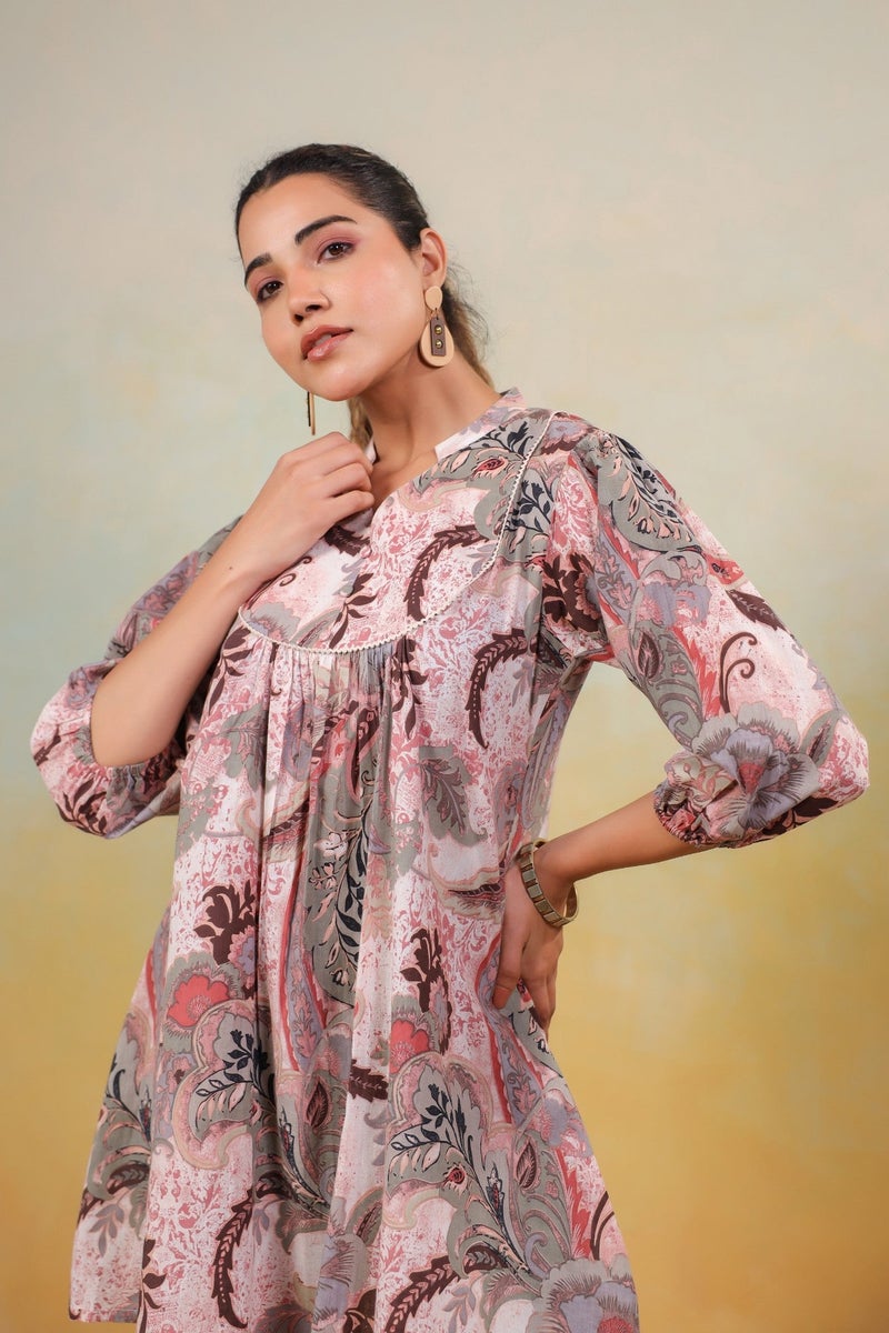 Label Flavia تونيك مطبوع بألوان متعددة للنساء - Image 2