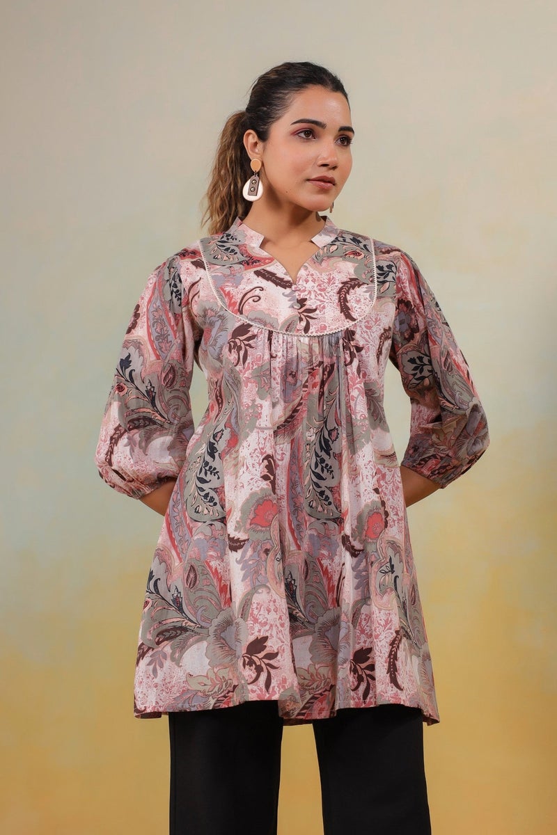 Label Flavia تونيك مطبوع بألوان متعددة للنساء - Image 4