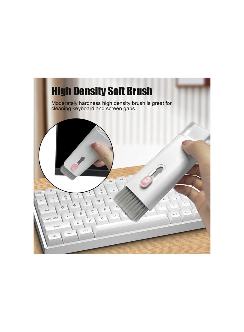 7 in 1 Multifunctional Cleaning Tool, Earphones Cleaner Kit for AirPods, Keyboard Cleaning Brush, Portable Electronics Cleaning Kit for Laptop, PC, Keyboard, Earphones, Cell Phone(Pink) - Image 4