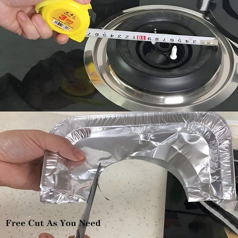 Stove Burner Covers - Durable Aluminum Foil Liners for Gas Burners, Disposable and Easy to Use, Prevent Oil and Food Spills, Keep Your Stove Clean and Mess-Free in Seconds (option 20pcs) - Image 5