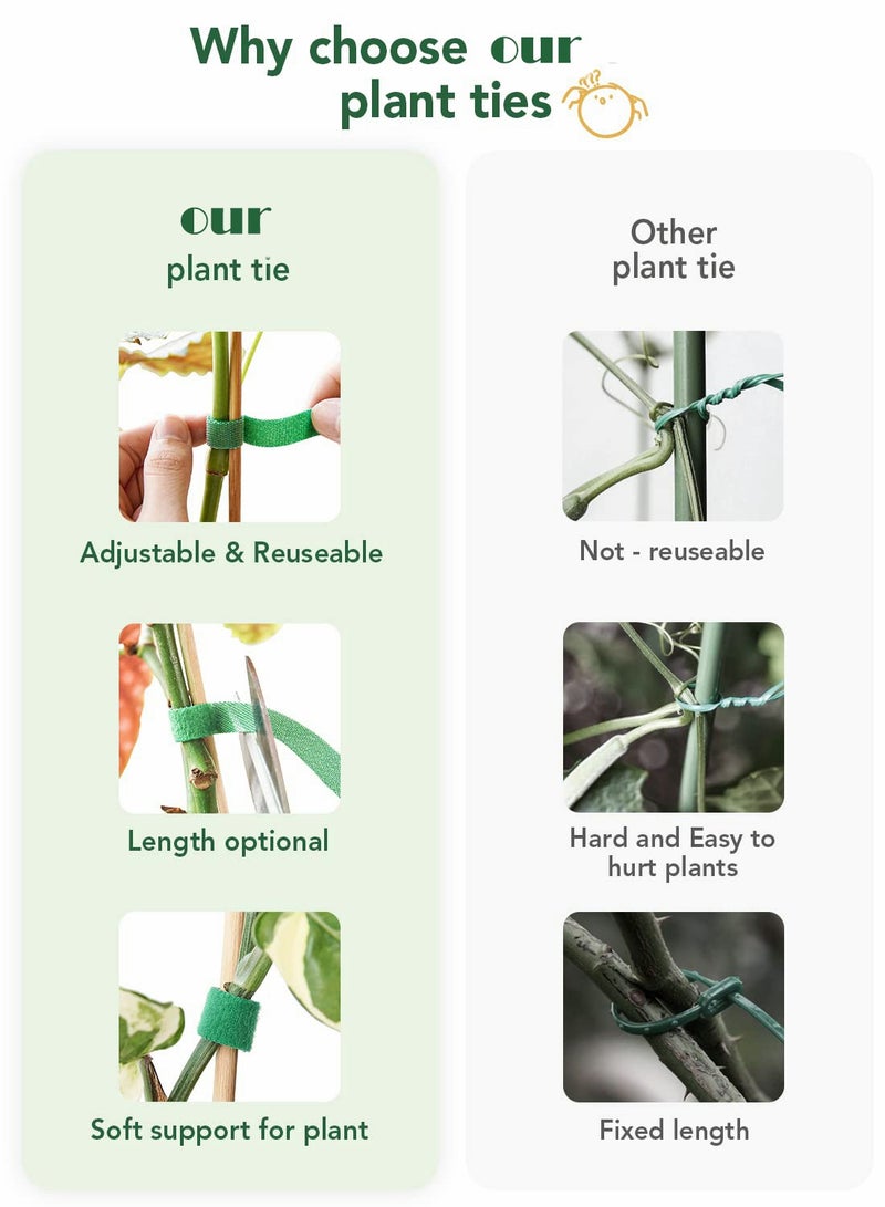 Durable Green Plant Ties for Garden & Indoor Use - 125cm x 1.2cm, Perfect for Supporting Tomato Vines & More, 1 Roll - Image 4