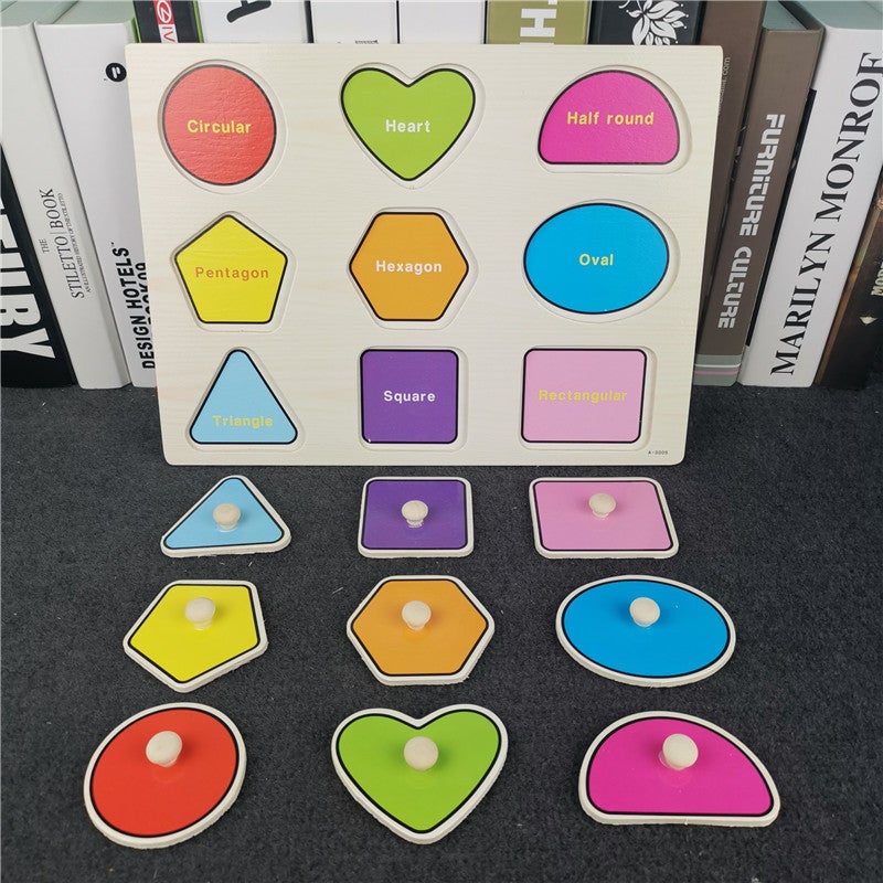 Early Education Jigsaw Puzzle Children'S Educational Toys Infant Jigsaw Puzzle Nail Panel 1-4 Years Old Cognitive Matching Hand Grab Board - Image 4