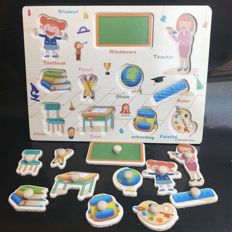 Early Education Jigsaw Puzzle Children'S Educational Toys Infant Jigsaw Puzzle Nail Panel 1-4 Years Old Cognitive Matching Hand Grab Board - Image 1