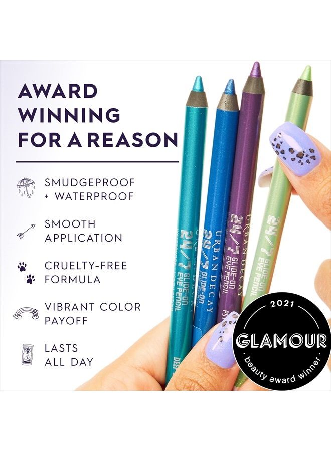 Urban Decay 24/7 Glide-On Waterproof Eyeliner Pencil - Long-Lasting - Chaos, Vibrant Cobalt Blue with Slight Floating Pearl & Matte Finish - Image 3