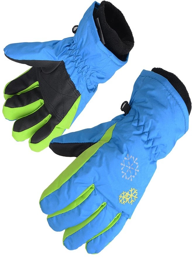 AMYIPO Kids Winter Snow Ski Gloves Children Snowboard Gloves for Boys Girls (Blue-3, 8-9 Years) - Image 1