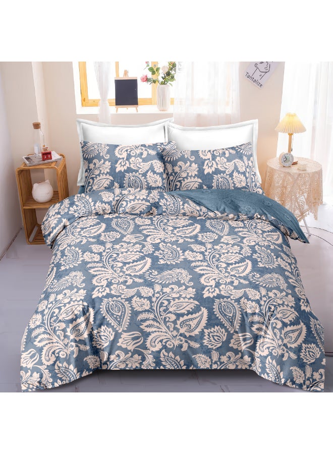 Noon East 4Pcs Comforter Set | Soft Microfiber Material | Multiple Color | 1 Duvet Cover 260 X 230 Cm, 1 Fitted Sheet 200 X 200 Cm With 30 Cm Deep Pocket, 2 Pillow Cases 50 X 75 Cm | Suitable For King Size Mattress - Image 1