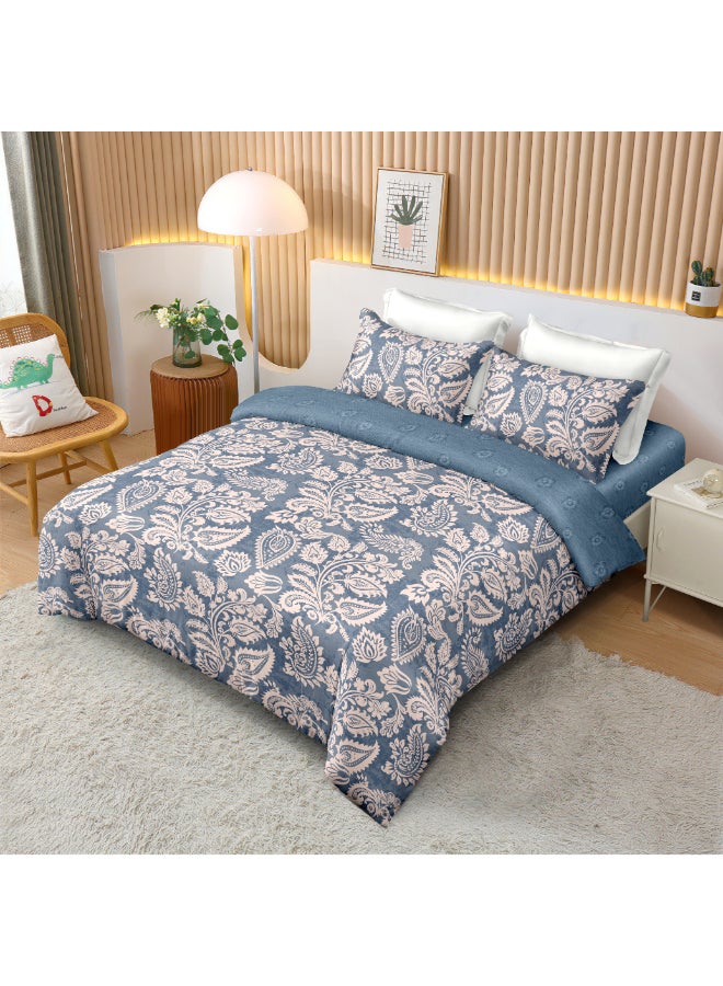 Noon East 4Pcs Comforter Set | Soft Microfiber Material | Multiple Color | 1 Duvet Cover 260 X 230 Cm, 1 Fitted Sheet 200 X 200 Cm With 30 Cm Deep Pocket, 2 Pillow Cases 50 X 75 Cm | Suitable For King Size Mattress - Image 2