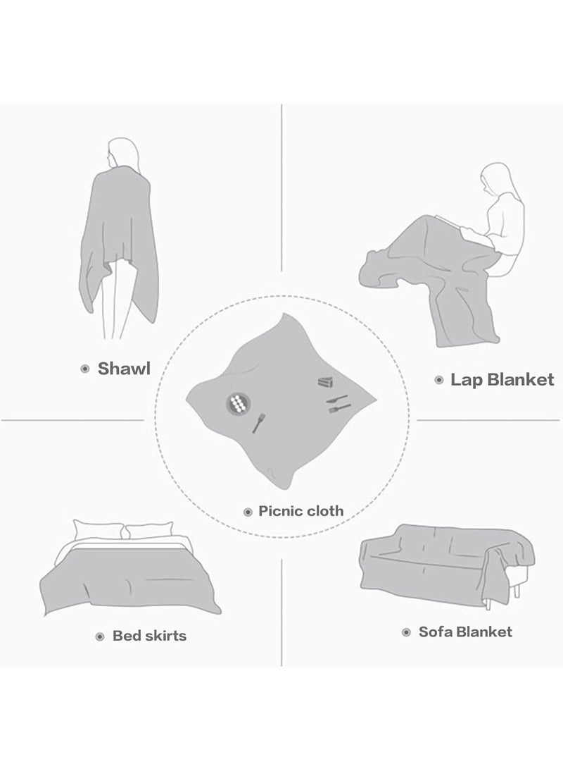 Nadrab Camping Blanket Outdoor Grass Mat Picnic Gear Roll-Up Table Cover Nap Blanket Waterproof Camping Mat for Beach, Camp, Lawn - Foldable Checkered Blanket (130x180 cm) - Image 5