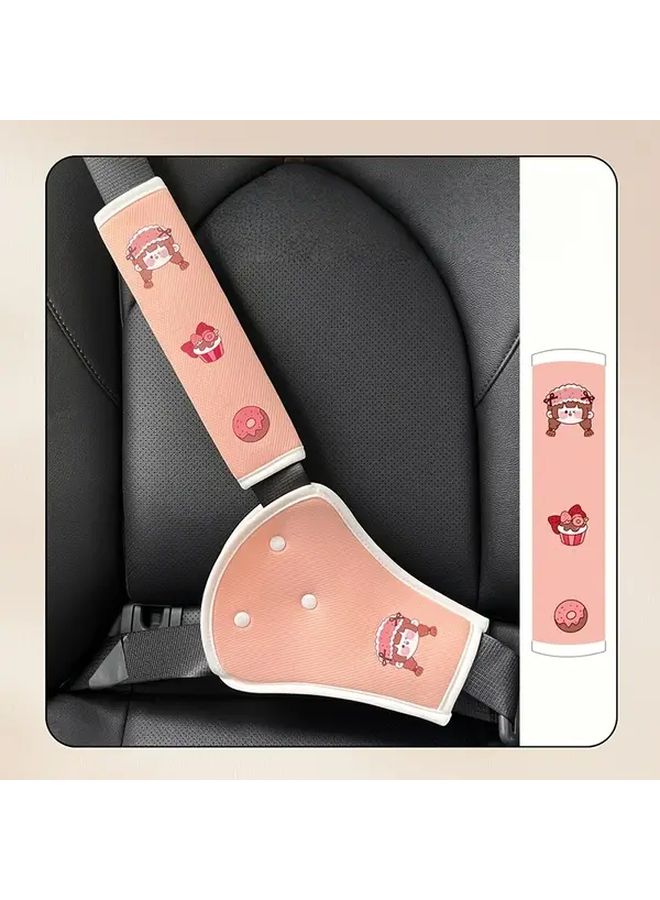Pink Bunny Car Seat Belt Shoulder Pad Anti Choke Belly Support Aid Adjustable Soft Fabric - Image 3