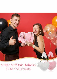 Excefore Valentine's Day Furry Purse Soft Fluffy Faux Fur Heart Handbags for Women Girls Valentines Day Cute Present, 2 Pieces  - Image 5