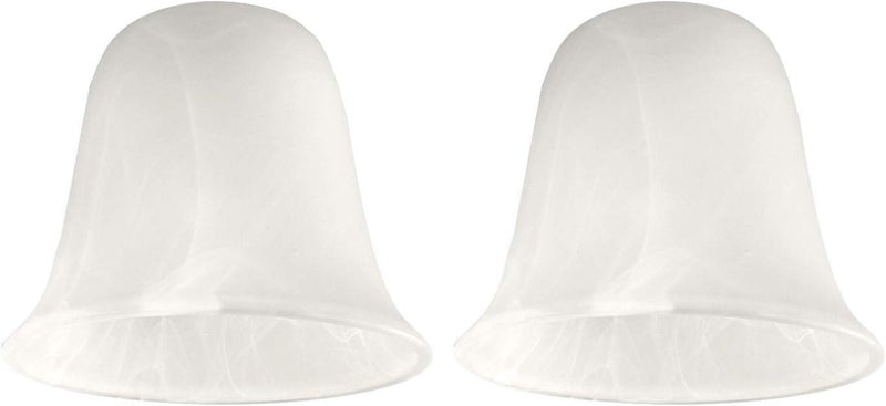 Giluta Bell Shaped Glass Shade, Alabaster Glass Shades Replacement for ceiling fan light wall light and pendant, Lipless with 1-5/8-inch Fitter Opening, 2 Pack - Image 1