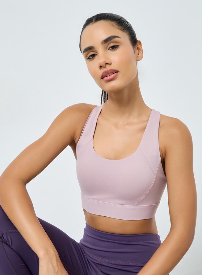 ستايلي اكتيف حمالة صدر رياضية بقصة رايسر وتفاصيل خياطة - Image 1