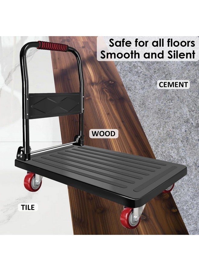 Finnhomy Finnhomy 3 Inch Swivel Casters Wheels Set of 4 Heavy Duty Plate Casters Premium Polyurethane Wheels PU Load Bearing 2,200 Lbs Anti-wear Smooth Casters Red (Free Screws)  - Image 4