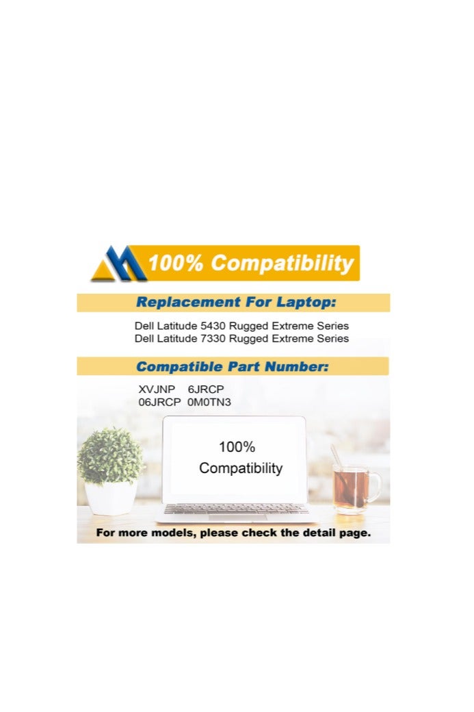 Terabyte بطارية لابتوب بديلة 53.5Wh XVJNP لديل لاتيتيود 5430 7330 سلسلة روجيد لاتيتيود P148G P148G001 P149G P149G001 6JRCP 06JRCP M0TN3 0M0TN3 KD1CT 451-BCWQ 11.4V 4457mAh - Image 2