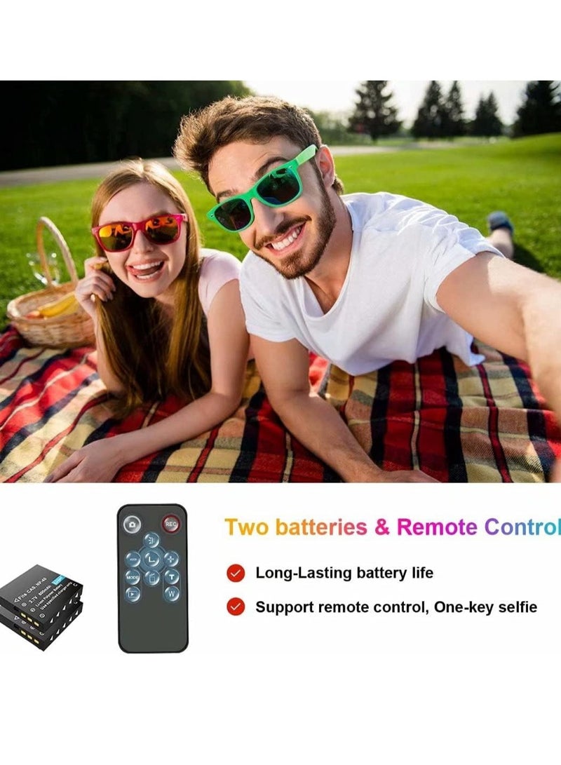 Generic Tech 4K Video Camera Camcorder with Microphone Ultra HD 30MP YouTube Vlogging Camera 3.0 Inch Touch Screen 16X Digital Zoom Camera Recorder with Handheld Stabilizer and Remote Control - Image 5