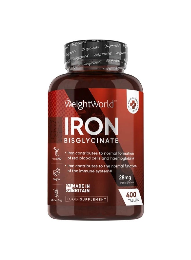 حديد بيسجليسينات 28 ملجم – 400 قرص، تدعم صحة الدم والطاقة - Image 1