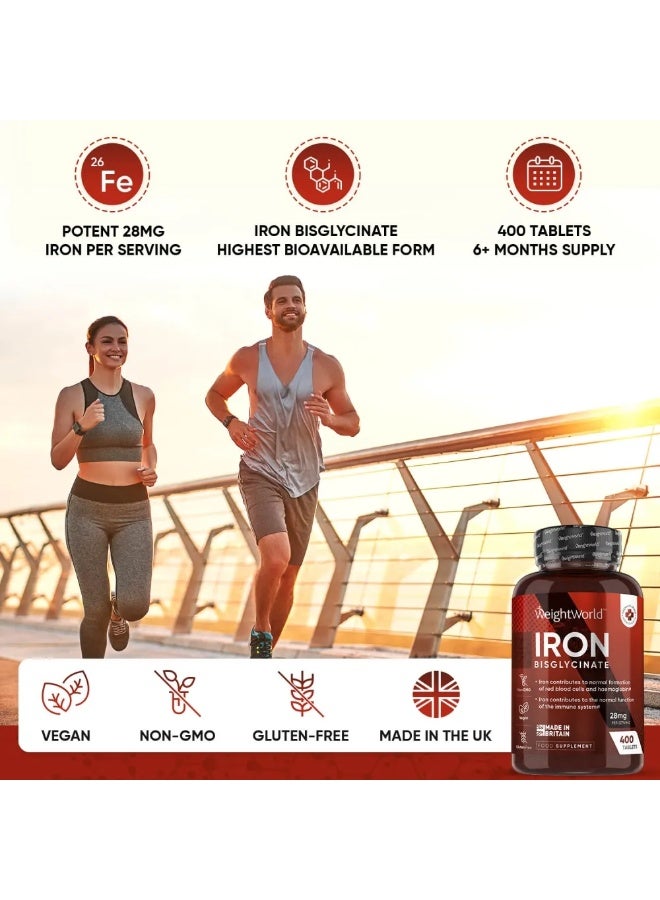 حديد بيسجليسينات 28 ملجم – 400 قرص، تدعم صحة الدم والطاقة - Image 2