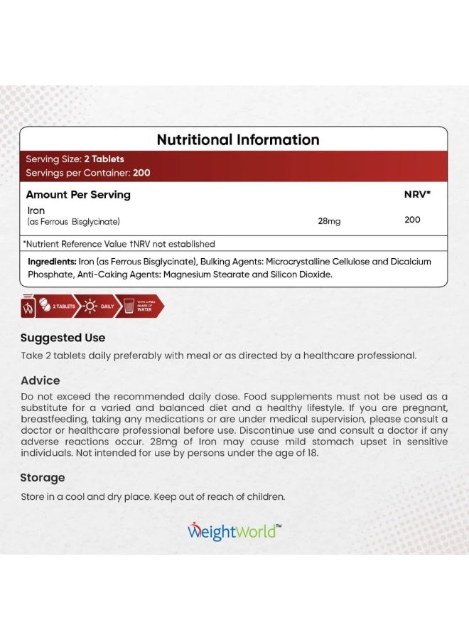 حديد بيسجليسينات 28 ملجم – 400 قرص، تدعم صحة الدم والطاقة - Image 5