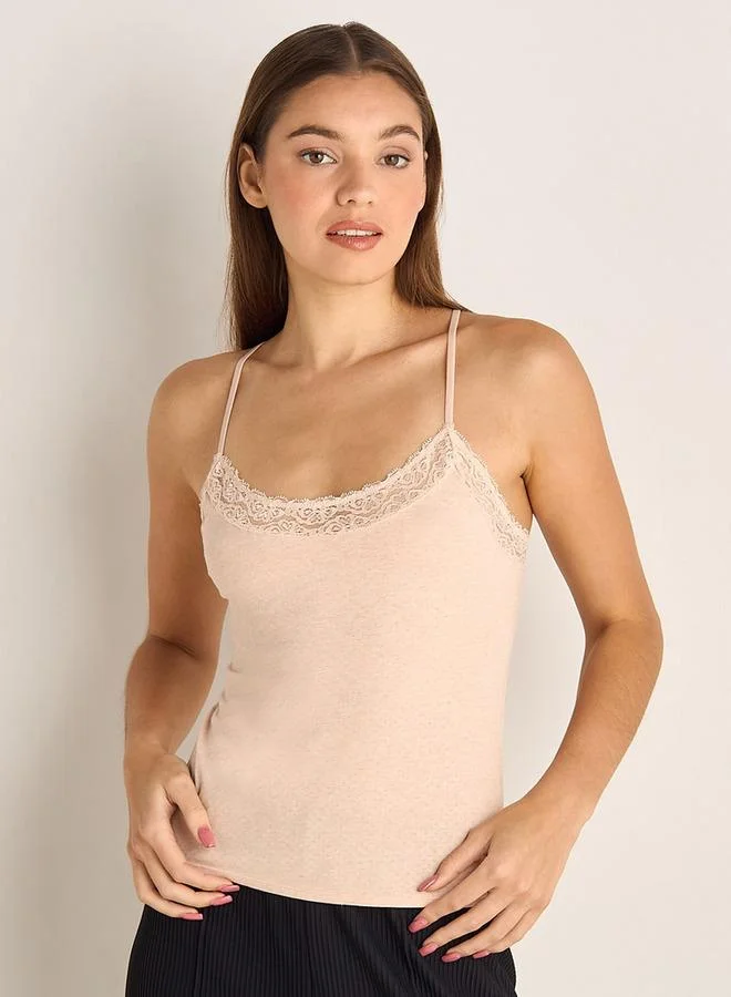 سبلاش فيڤ Lace Trim Textured Camisole