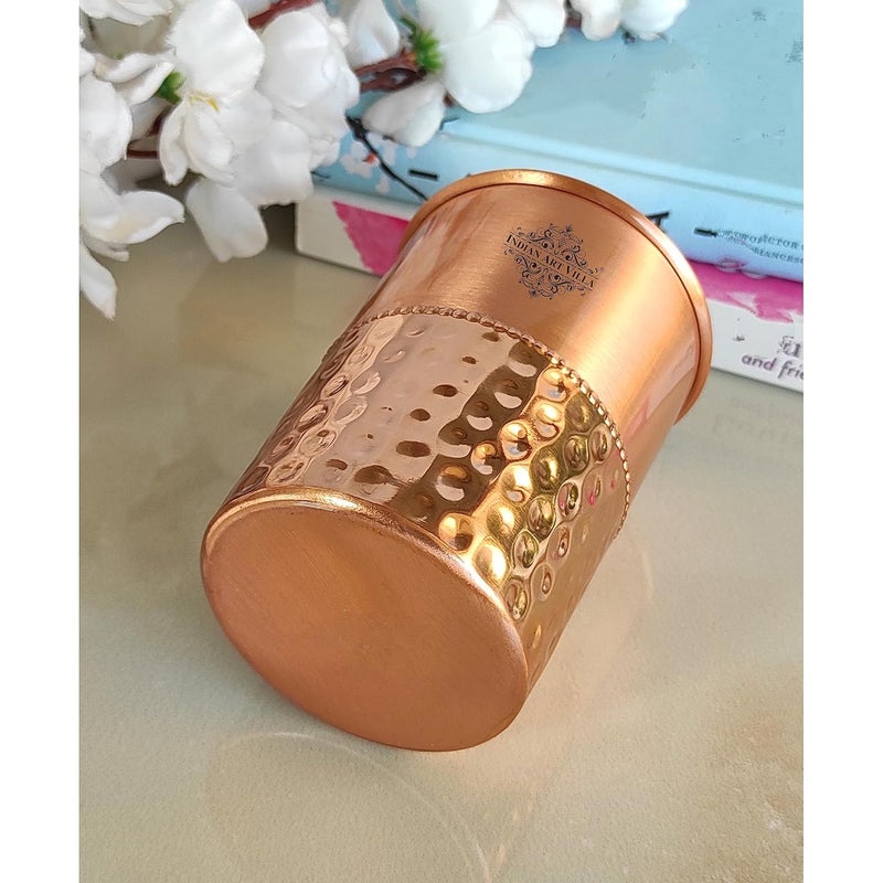 INDIAN ART VILLA INDIAN ART VILLA Copper 1 Bottle with 2 Glass Set with Yellow Gift Box Ayurvedic Health Benefits Ideal for Home Office and Travel Bottle 1 Litre Each Glass 300 ml - Image 5
