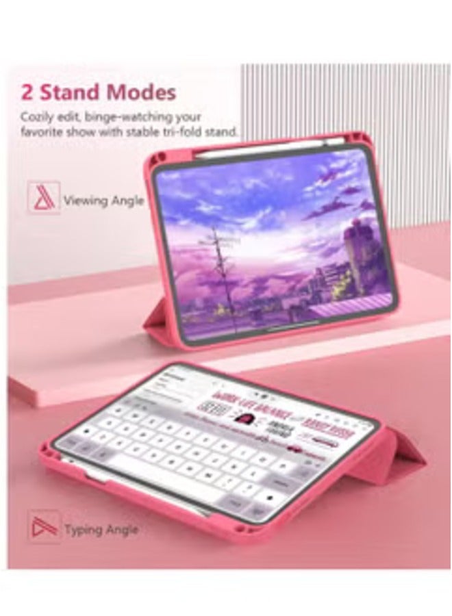 ELTRAZONE Soft TPU Pink Trifold Smart Cover for iPad Air 13" (M2) 2024 – Auto Wake/Sleep and Pencil Holder - Image 3