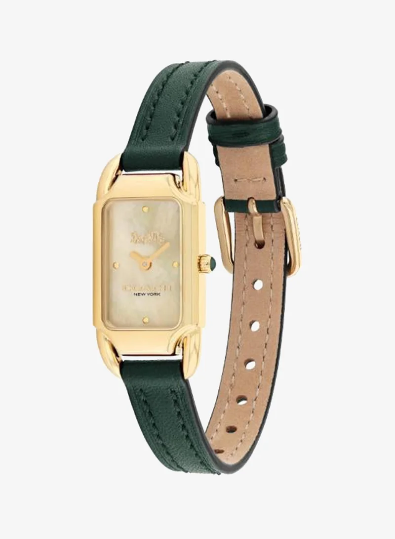 Coach  2-Hand Cadie Collection Quartz Movement Watch For Women With Green Leather Strap - 14504350 for Women | Best Price UAE