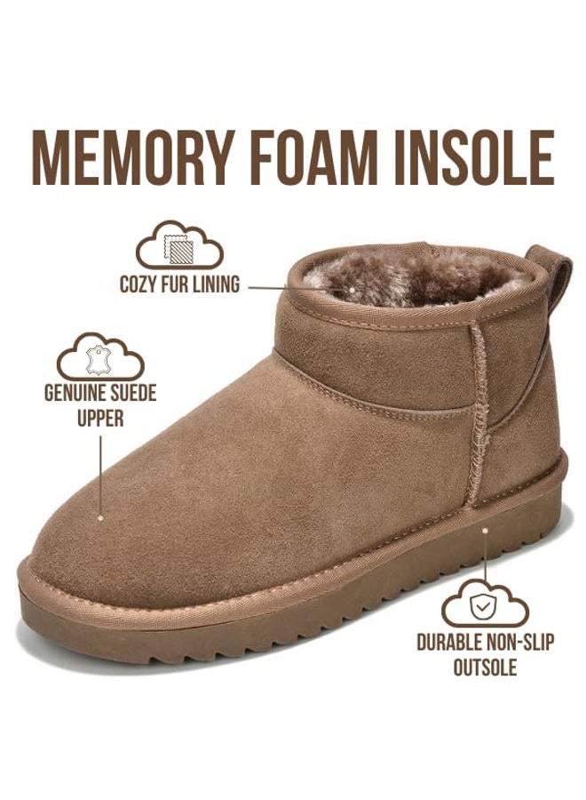 Project Cloud 100% Genuine Leather Ankle Boots for Women - Water Resistant with Memory Foam Insole Winter Boots for Women - Trending Shoes & Comfortable Women's Ankle Boots (Hippy), Mushroom Suede, 10 - Image 3