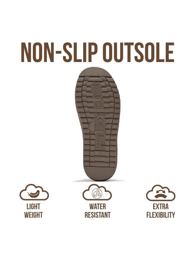 Project Cloud 100% Genuine Leather Ankle Boots for Women - Water Resistant with Memory Foam Insole Winter Boots for Women - Trending Shoes & Comfortable Women's Ankle Boots (Hippy), Mushroom Suede, 10 - Image 5