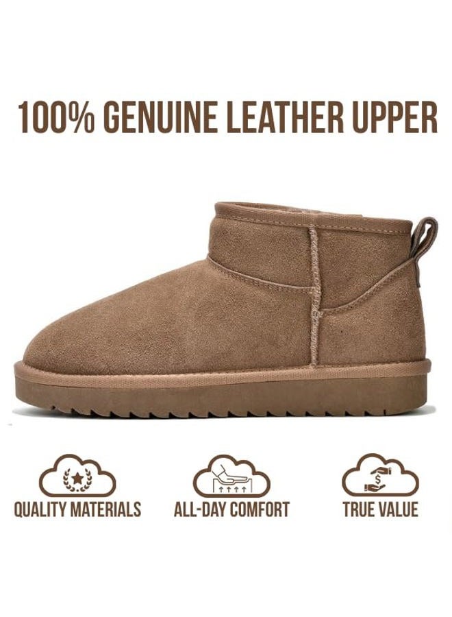 Project Cloud 100% Genuine Leather Ankle Boots for Women - Water Resistant with Memory Foam Insole Winter Boots for Women - Trending Shoes & Comfortable Women's Ankle Boots (Hippy), Mushroom Suede, 10 - Image 4