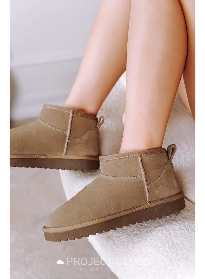 Project Cloud 100% Genuine Leather Ankle Boots for Women - Water Resistant with Memory Foam Insole Winter Boots for Women - Trending Shoes & Comfortable Women's Ankle Boots (Hippy), Mushroom Suede, 10 - Image 2