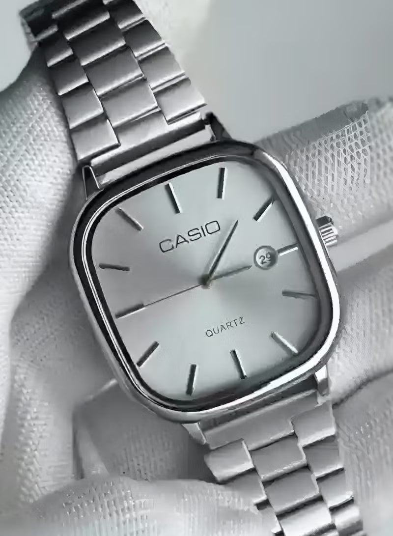 Casio Watch for Unisex Analog Stainless Steel -Silver