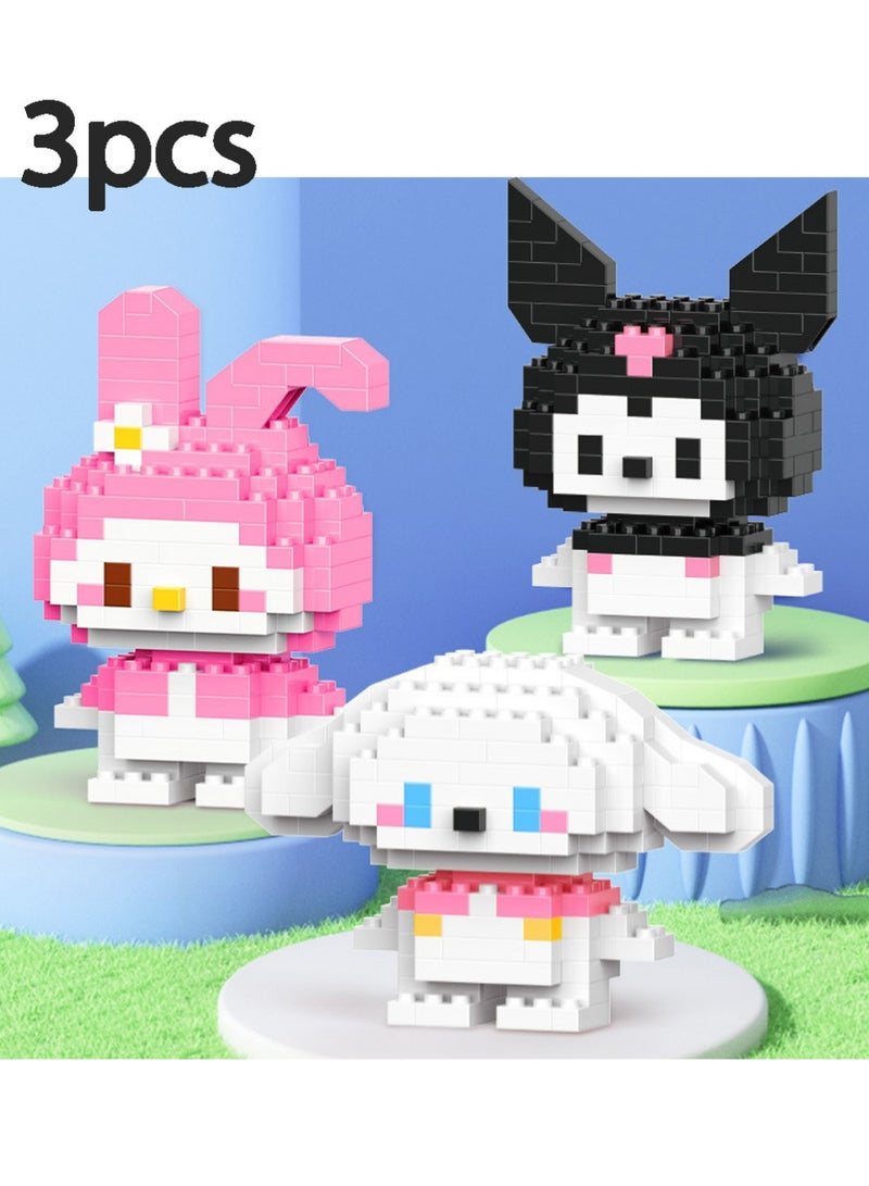 Bricks Micro Mini Building Blocks Anime Character Set (500+ Pieces), Ages +14, Toys Gifts for Kids and Adults (3 Pack) - Image 1