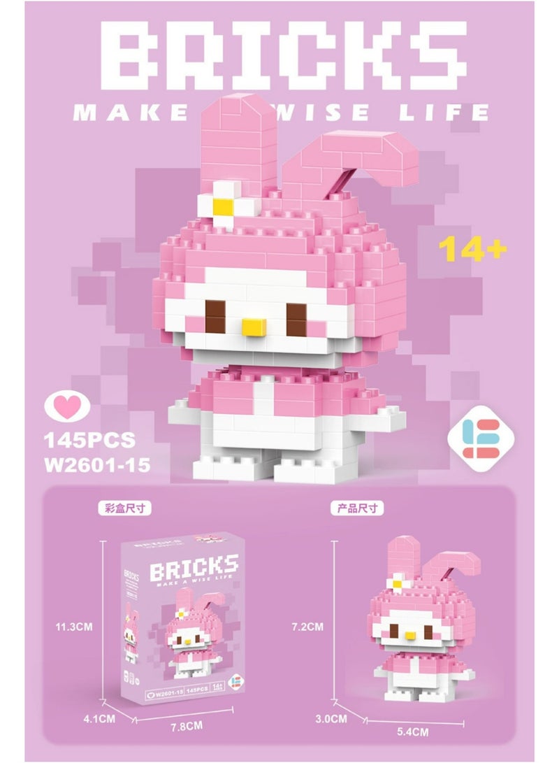 Bricks Micro Mini Building Blocks Anime Character Set (500+ Pieces), Ages +14, Toys Gifts for Kids and Adults (3 Pack) - Image 3