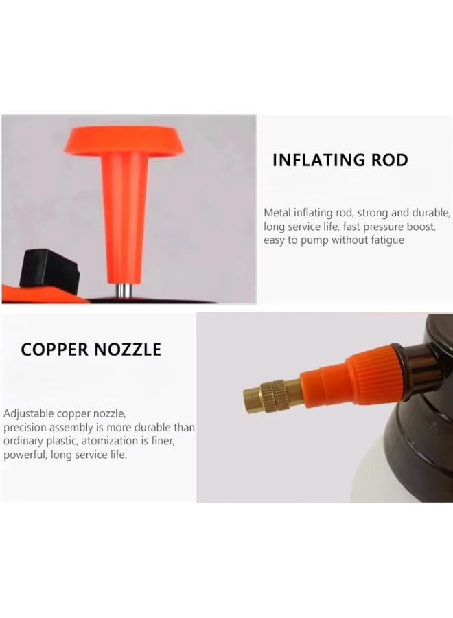 AKC 1L High Pressure Spray Bottle – Hand Pump Pneumatic Sprayer for Car Wash, Cleaning, and Gardening | Adjustable Brass Nozzle | Heavy Duty Plastic Handheld Sprayer - Image 3