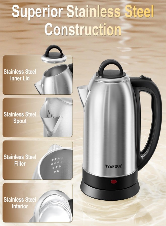 Topwit 2.5L Large Electric Kettle, BPA Free Stainless Steel Water Boiler & Heater, Fast Boil Electric Tea Kettle, Hot Water Kettle Electric with Auto Shut-Off & Boil-Dry Protection for Family - Image 5
