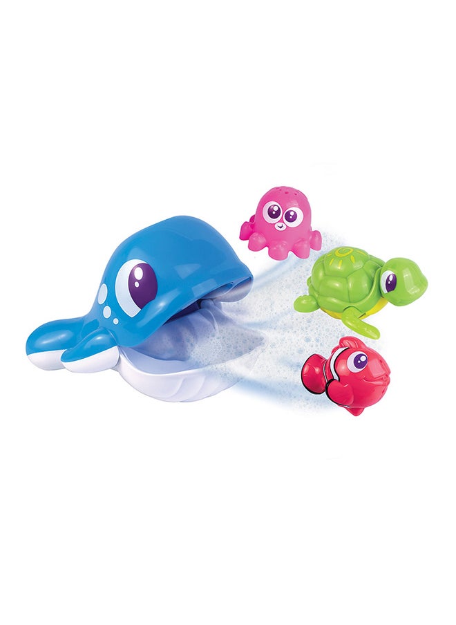 Happy Kids - Little Learners Whale 'n Friends - Bath Toy Set With 4 Oceanic Animals, Floating Whale, Wind-up Turtle, Squirting Fish, Octopus, 12m+ - Image 1