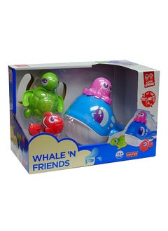 Little Learners Whale 'n Friends - Bath Toy Set With 4 Oceanic Animals, Floating Whale, Wind-up Turtle, Squirting Fish, Octopus, 12m+
