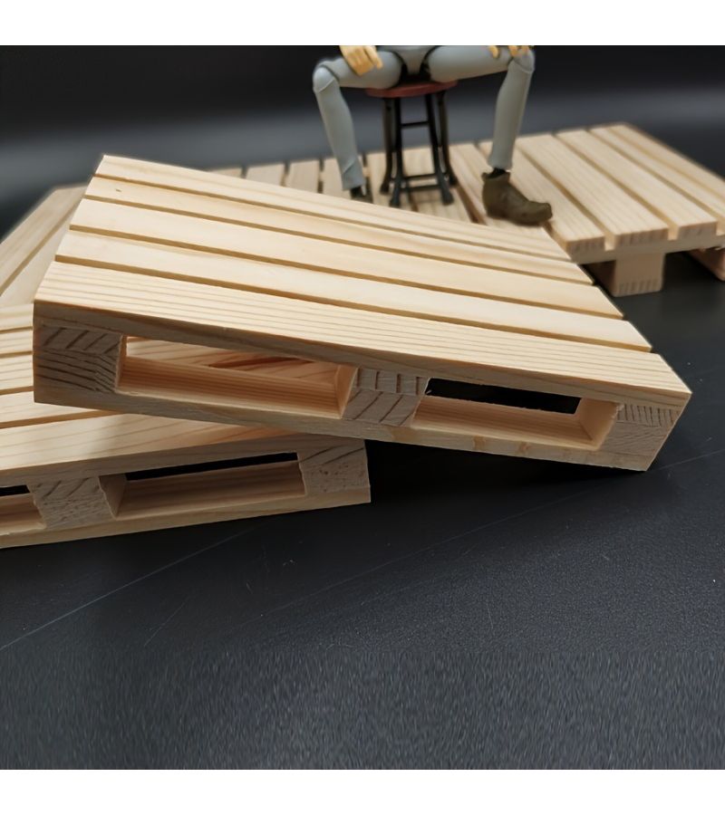 Two Mini Pallets for Forklift 110 Realistic Model Climbing Vehicle Scene Props - Image 4