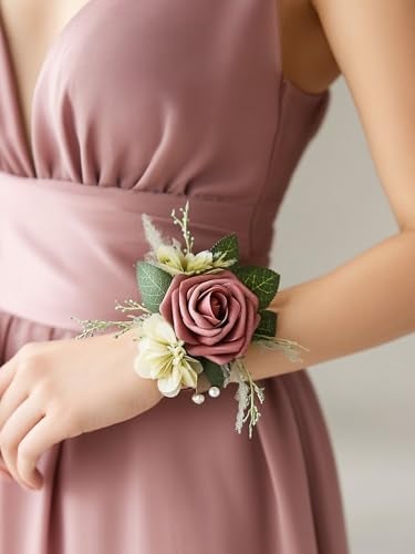 InnoGear Artificial Flowers, 50 Pcs Dusty Pink Foam Fake Roses Bulk with Stems for Decoration DIY Wedding Bouquets Centerpieces Bridal Shower Party Christmas Tree - Image 4