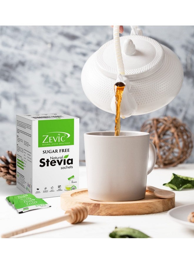 Zevic 100% Natural Sugar Free Stevia Sachets | Zero Calories Sweetener Sachets | Vegan & Keto | Sugar Substitute Sachets Diabetic Friendly - 50 Sachets (Pack of 3) - Image 3