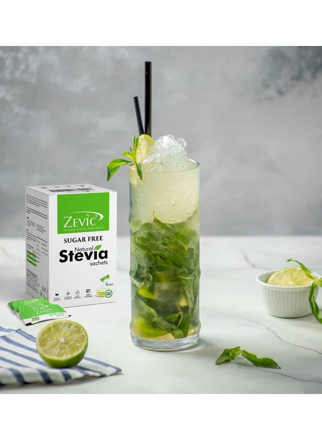 Zevic 100% Natural Sugar Free Stevia Sachets | Zero Calories Sweetener Sachets | Vegan & Keto | Sugar Substitute Sachets Diabetic Friendly - 50 Sachets (Pack of 3) - Image 4