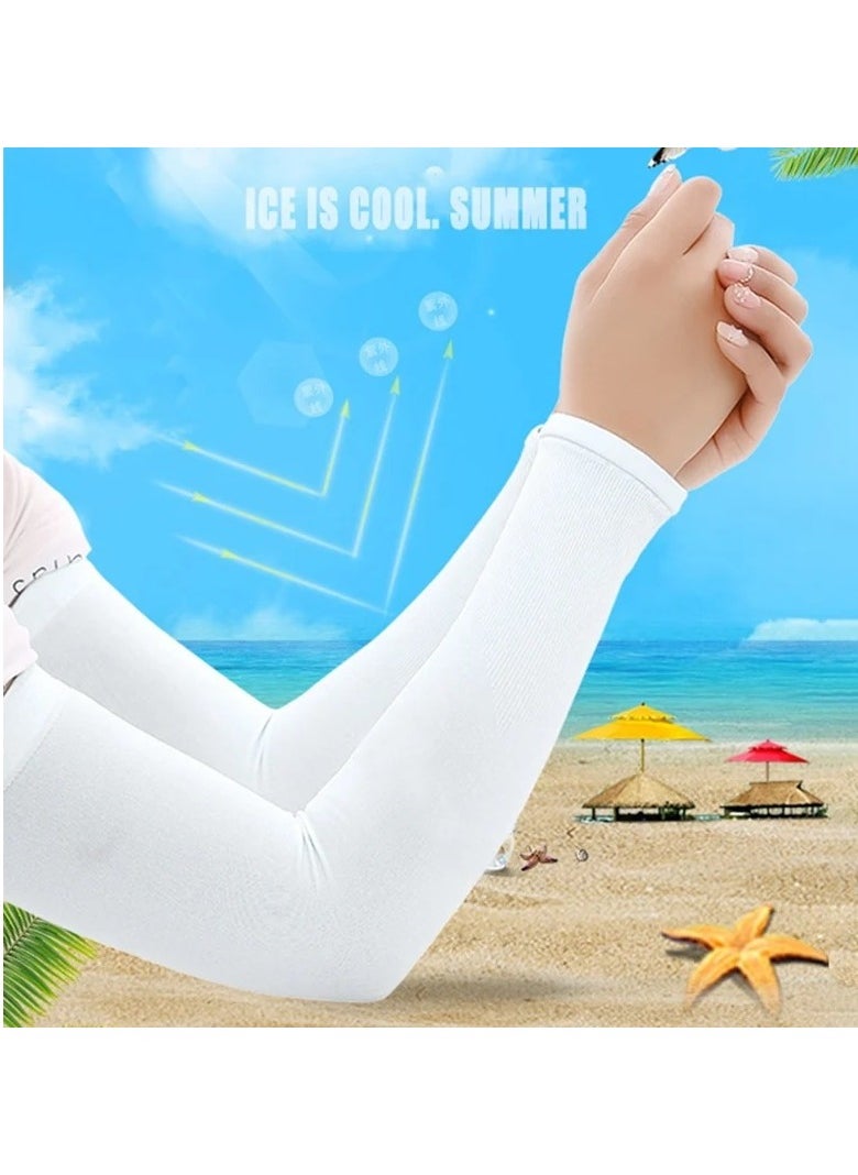 Generic one Pair of Arm Cover Sleeves Unisex UV Protection Sleeves Cooling Sun Protection Arm Sleeves Sports Athletic Sleeves for Basketball Running Cycling Golfing  - Image 2