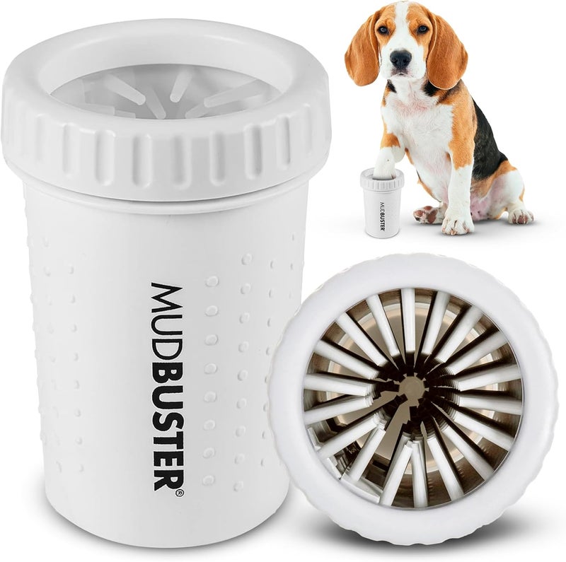 Dexas MudBuster Portable Dog Paw Cleaner, Medium, Bright White Special Edition, Premium Pet Supplies and Accessories - Image 1