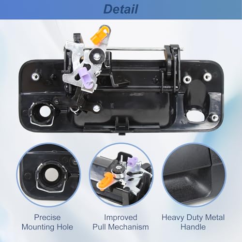 Wuidail Upgraded Metal Tailgate Handle with Keyhole for 2007-2013 Toyota Tundra, Liftgate Latch Handle Replaces# 69090-0C051, 690900C051, 81214, TO1915119 - Image 2