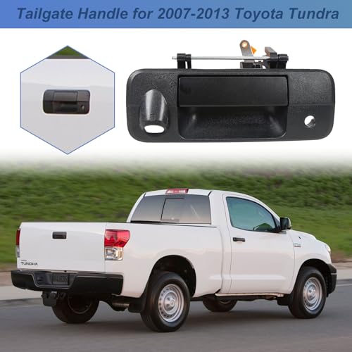 Wuidail Upgraded Metal Tailgate Handle with Keyhole for 2007-2013 Toyota Tundra, Liftgate Latch Handle Replaces# 69090-0C051, 690900C051, 81214, TO1915119 - Image 3