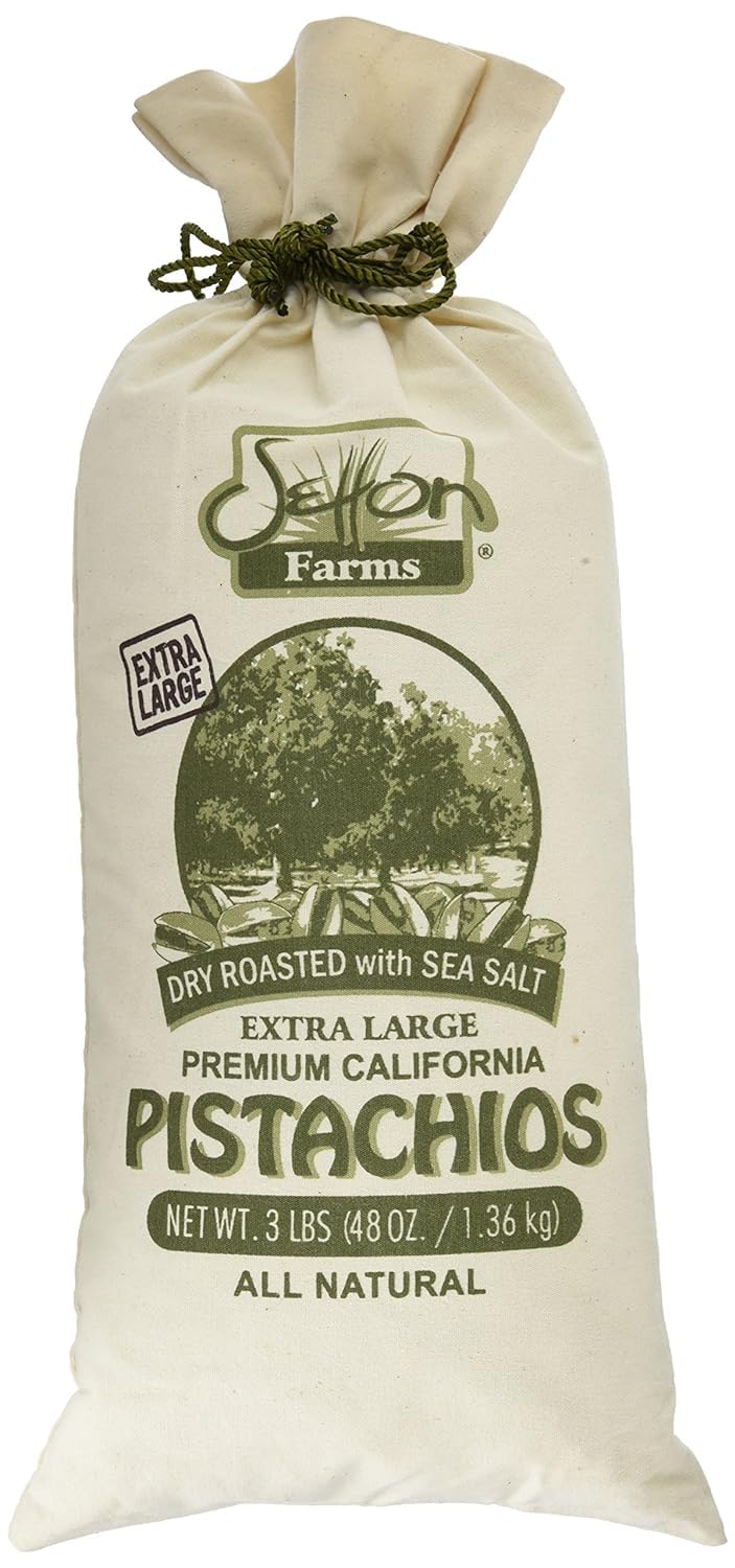 Setton Farms Pistachios Dry Roasted and Salted Pistachios Extra Large Premium California Pistachios In Shell Pistachios 3lb Burlap Gift Bag 48 oz Certified NonGMO Gluten Free Vegan and Kosher - Image 3